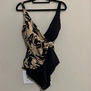 Black and gold one piece swimsuit 16